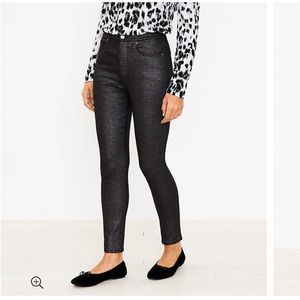 Loft High Rise Shimmer Jeans in Black, NWT